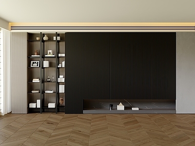 现代简约书柜 书房书柜 开放书柜 满墙书柜 客厅书柜