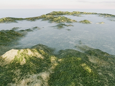 现代山 山脉地形景观