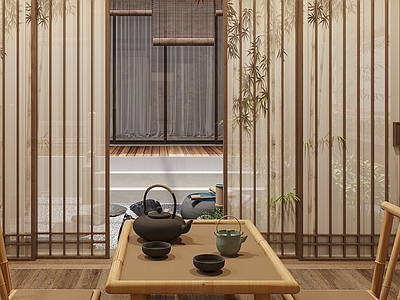 新中式禅意庭院 乡村庭院 别墅庭院 民宿庭院