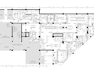 现代会所 娱乐休闲会所平面 会所平面图 施工图