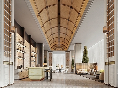 现代意式售楼处 售楼处 酒店大堂吧 售楼处洽谈区 水吧区 酒店大堂