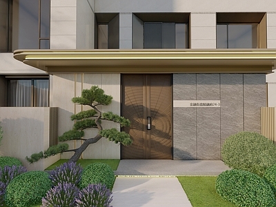 现代极简入口大门 庭院大门设计 庭院门头设计 花园大门设计 花园入口大门设计 极简庭院大门