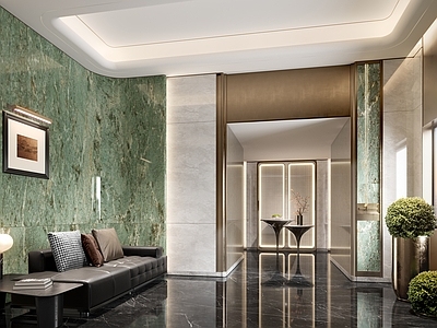 现代轻奢大厅 公区 公区大厅 休息区