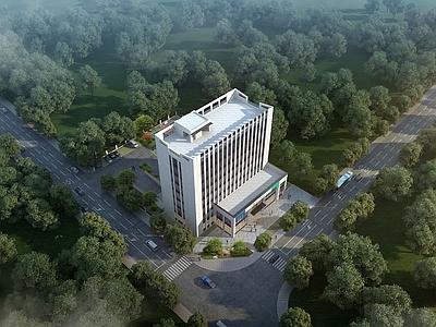 现代鸟瞰规划 现代 建筑立面 办公楼 鸟瞰
