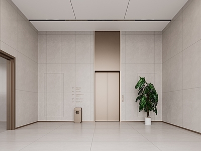 现代其他公共空间 现代电梯厅