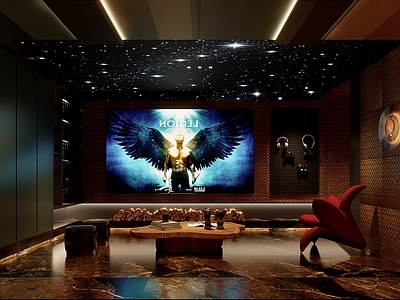 现代意式影音室 影音室 娱乐室 视听室