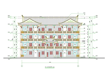 仿古建筑 中式古建古楼 中式仿古楼 中式寺庙古楼 古建大门 古建门头 施工图