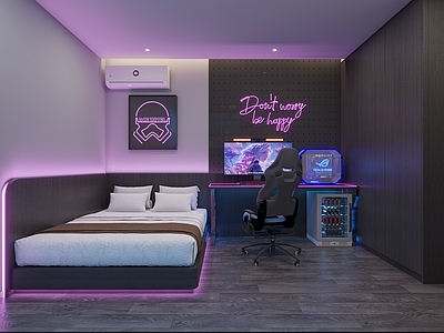 现代电竞房 电竞酒店客房 客房 电竞酒店