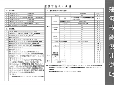 现代设计说明 建筑节能设计说明 施工图
