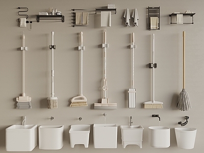 拖把池 拖把池 拖把 扫把 毛巾架 电热毛巾架