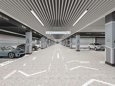 现代室内停车场 现代地下停车场 停车场 地下停车场 豪华现代停车场 室内停车空间