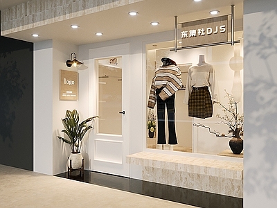 现代奶油服装店 韩系奶油门头