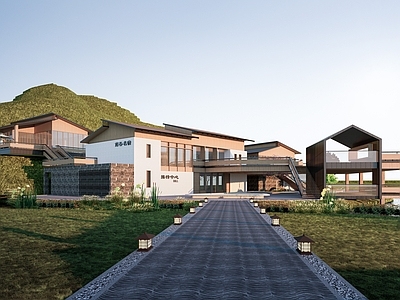 现代其他景观小建筑 现代游客中心建筑 公共建筑 驿站建筑 民宿建筑