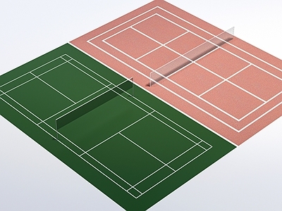 现代其他球场 现代羽毛球场 网球场 运动场