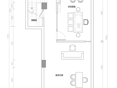 现代工作室 接待办公室 培训室 总经室办公室 施工图