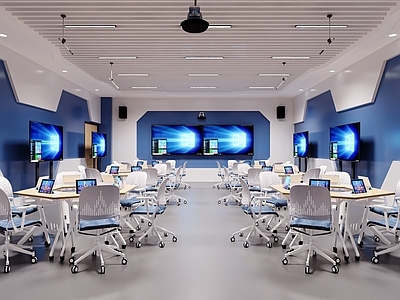 现代简约教室 演播室 录播室 多媒体教室 教室