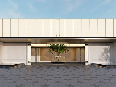 现代极简入口大门 景观大门 门楼 小区入口 展示区 售楼部