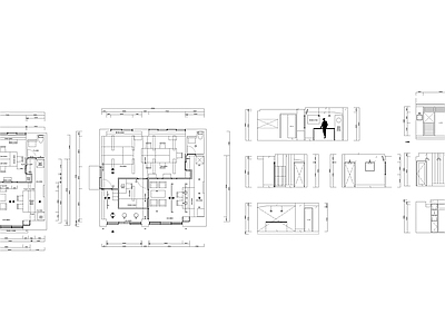 现代整体办公空间 办公室平面里面图 施工图
