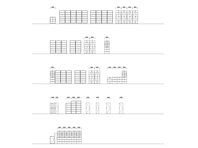 现代柜子 储藏柜 柜子立面图 储物柜 货架 博古架 施工图