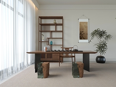 中式中古茶桌椅 茶台 茶桌 长桌