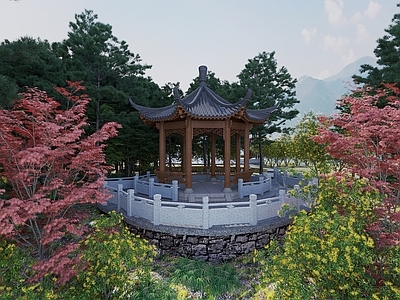 中式古建 凉亭 中式凉亭