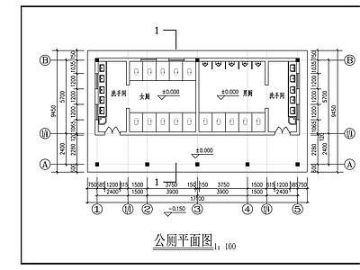 现代公厕 厕所方案 施工图