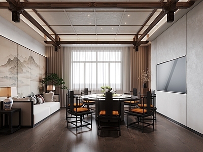 新中式中餐厅 中餐厅包间 包间