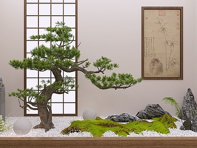 新中式中古其他商业空间 景观 × 绿植 室内造价 禅意景观 室内干景