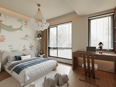 现代奶油男孩房 现代儿童房 男孩房 儿童衣帽间 儿童玩耍区