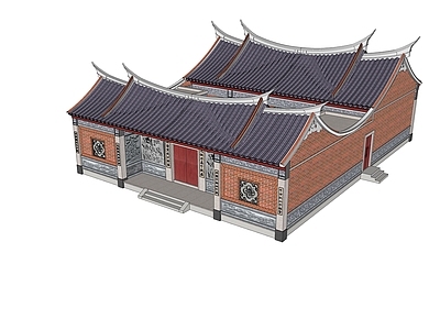 中式寺庙建筑 宗祠