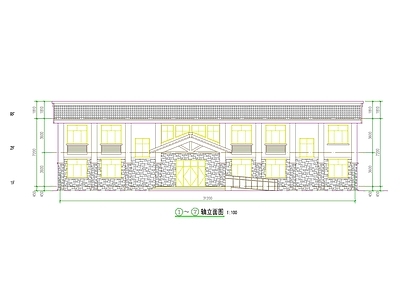 中古其他公共建筑 中式仿木屋 中式木屋 木屋 阳光房 施工图