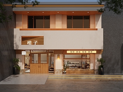 现代中古咖啡厅 咖啡 门头