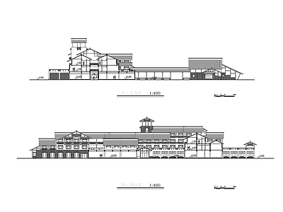 仿古建筑 度假村方案图 施工图
