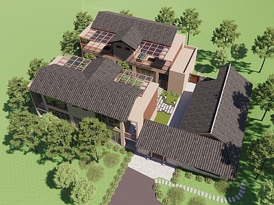 现代新中式民宿建筑 民宿小院扩建图纸 民宿院 施工图