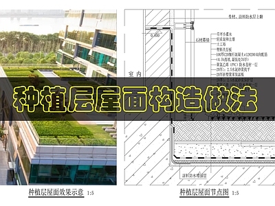 屋顶节点 种植层屋面构造 施工图