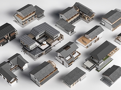 现代民宿建筑 新中式民宿建筑 乡村民房 民宿酒店建筑
