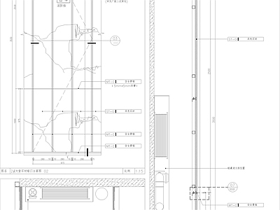 隐形门节点 石材暗门 施工图