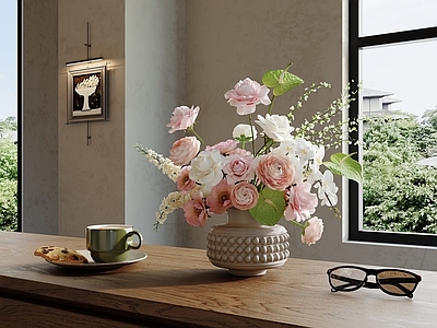 意式北欧花艺 餐桌摆件 装饰组合 鲜花花卉 法式