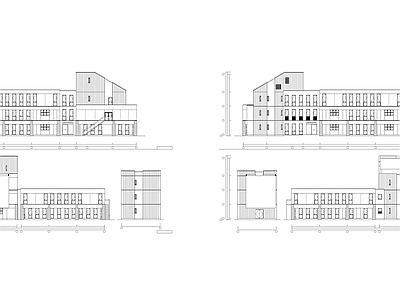 现代产业园建筑 厂房建筑 多层建筑 办公楼 公园 施工图