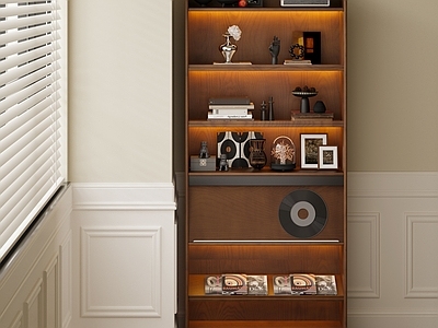 复古侘寂书柜 书房书柜 客厅书柜 成品书柜 书柜组合 书柜摆件