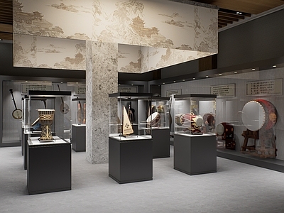 中式新中式非遗展厅 民族乐器展厅 朝鲜族乐器展厅 非遗文化展厅