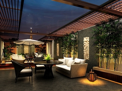 现代酒店 酒店露台 楼顶花园