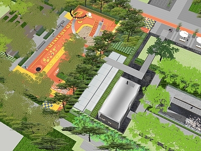 现代小区景观 儿童活动区 儿童活动器材 大区景观 阳光草坪