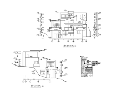 现代别墅建筑 现代别墅2 方案 施工图