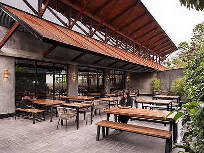 现代其它外景 餐厅外摆 工业风餐厅外摆 特色餐厅外摆