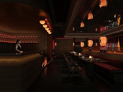 轻奢现代酒吧 酒吧 灯 酒