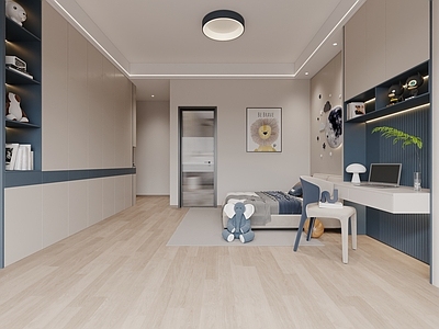 现代简约男孩房 男孩房