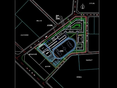 现代学校建筑 宿舍楼 教学楼 报告厅 食堂 风雨操场 施工图