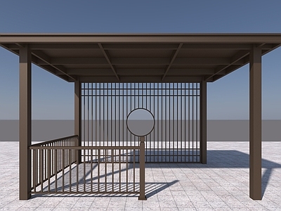 新中式现代景观亭 凉亭 景观亭 凉亭护栏 遮阳亭 亭子