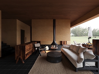 侘寂中古家居客厅 侘寂客厅 中古客厅 谢柯 自然风 侘寂中古客厅